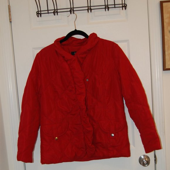 Peck & Peck Collection Women's Red Puffer Jacket Size M - Picture 1 of 11